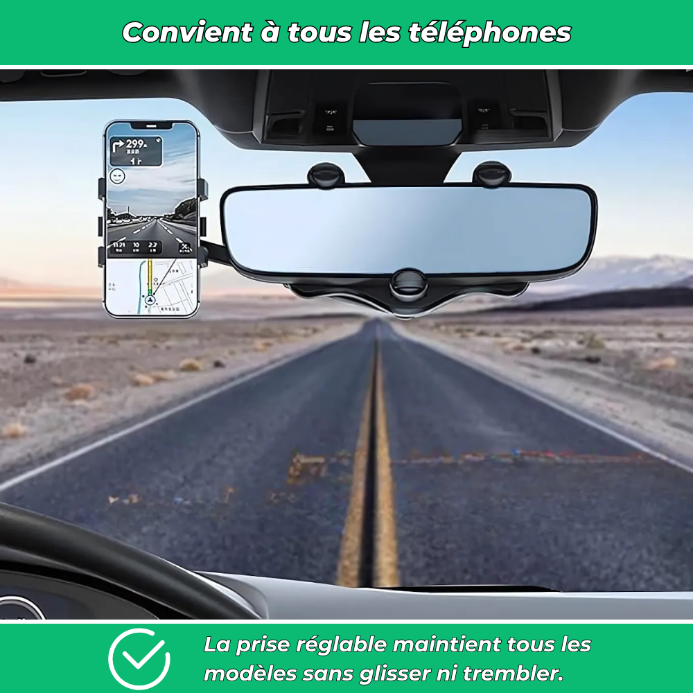 VisionGrip 360 – Support Téléphone Voiture Rotatif