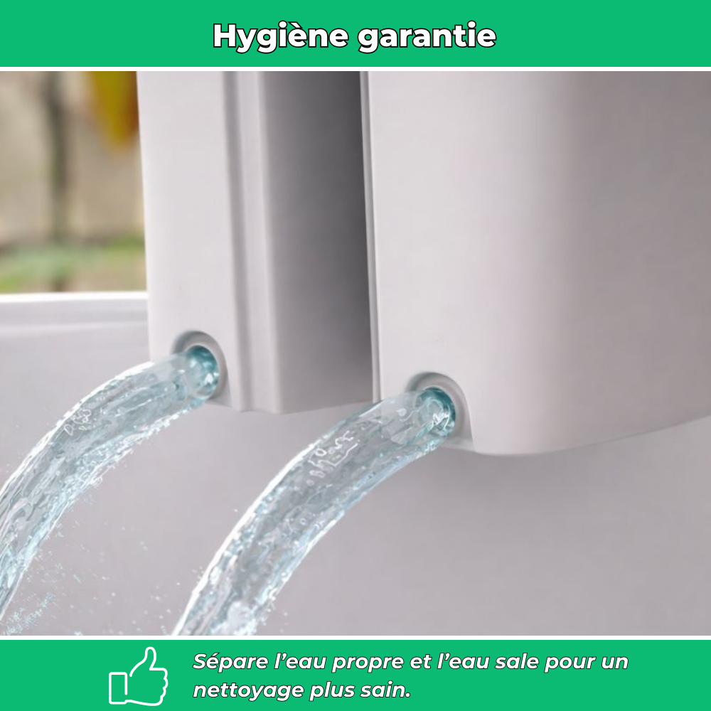 Cleanéo – Serpillière avec seau essoreur 360° pour sols humides et secs