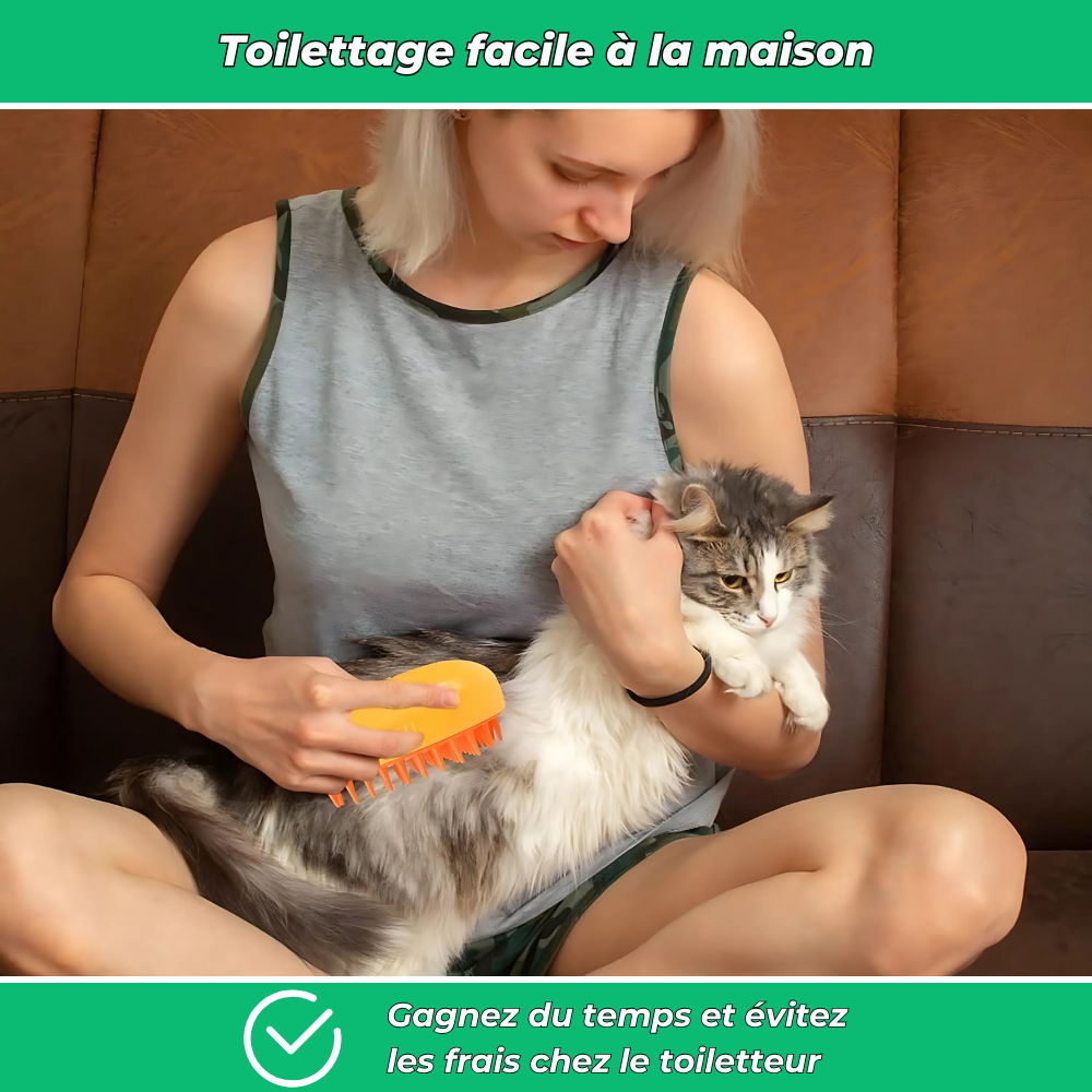 PetiBrosse – Brosse démêlante et anti-poils pour animaux