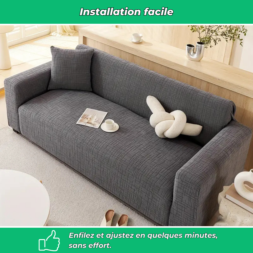 Housse canapé extensible lavable – Protection fauteuil & canapé 4 places