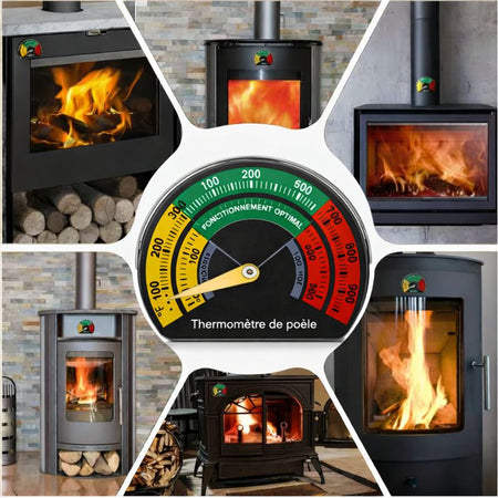 Thermomètre magnétique pour poêle à bois