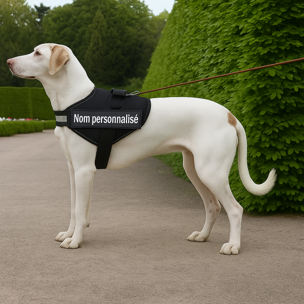 Harnais chien nom personnalisé – réglable et anti-étranglement