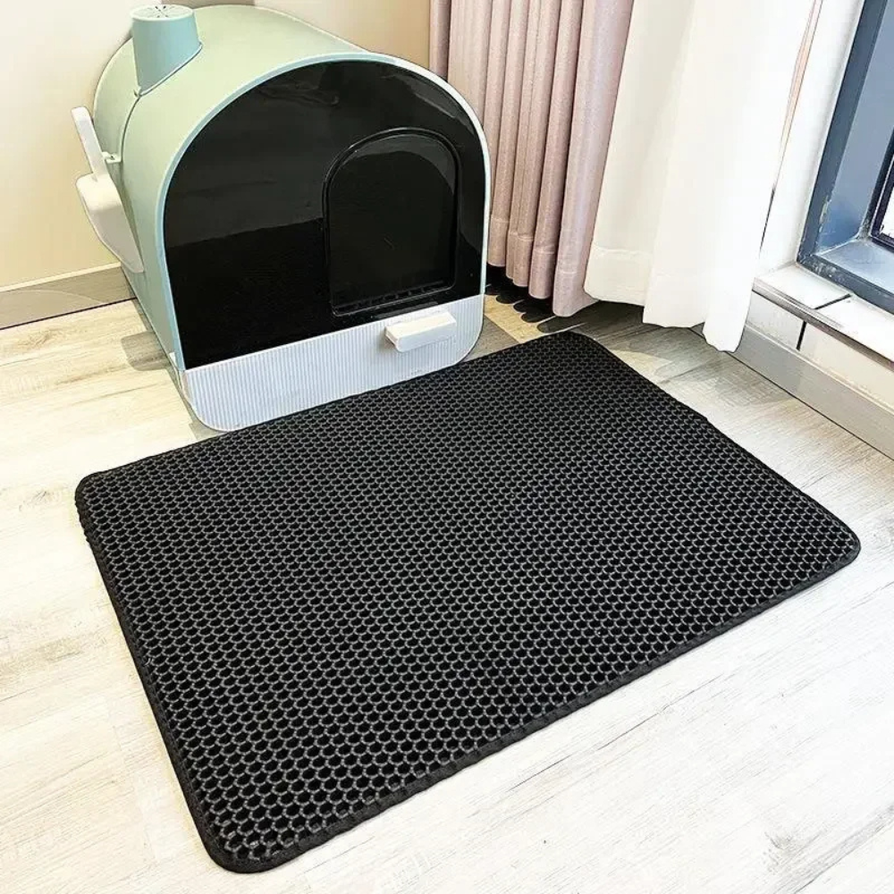 Tapis attrape-litière double couche pour chats