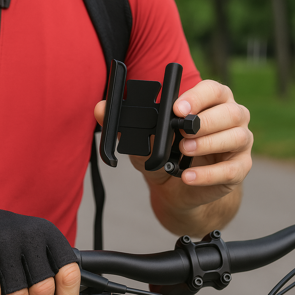 Support téléphone vélo aluminium 360° – Fixation GPS anti-vibrations universelle