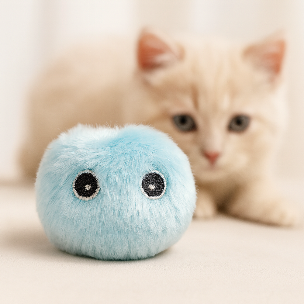 Balle interactive en peluche pour chat – Jouet sonore et éducatif, dou – KIMEO Balle interactive en peluche pour chat – Jouet sonore et éducatif, dou – KIMEO
