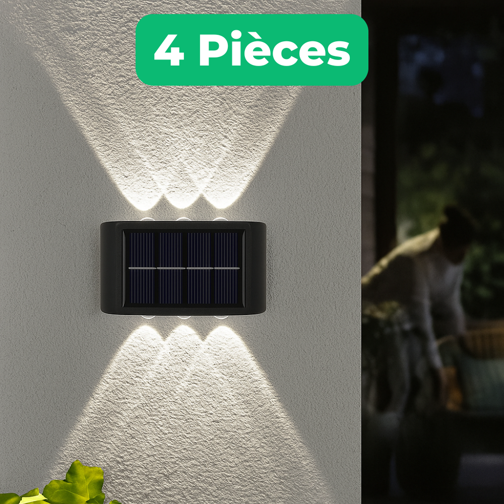 Lumix – Lot de 2 lampes solaires murales étanches pour extérieur