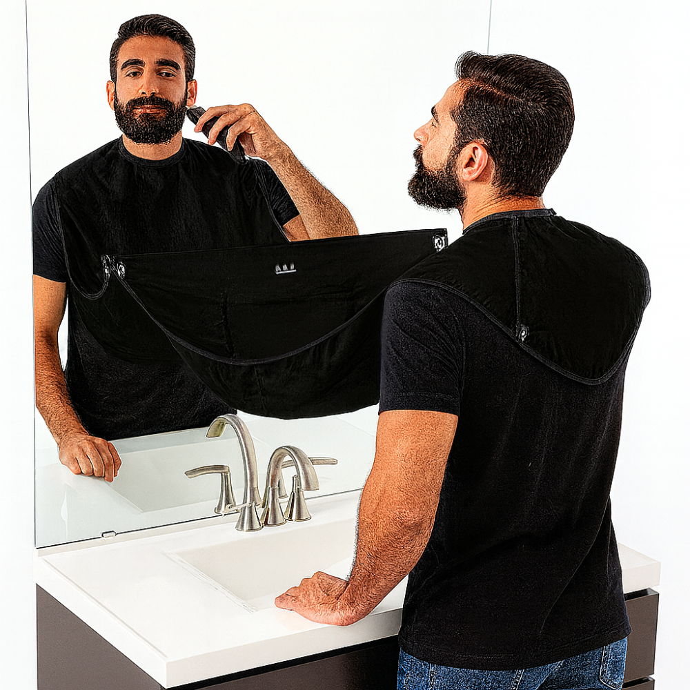 Tablier de rasage barbe homme étanche avec ventouses