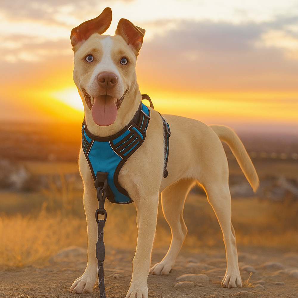 Harnais chien anti-traction réfléchissant avec poignée – Grand chien