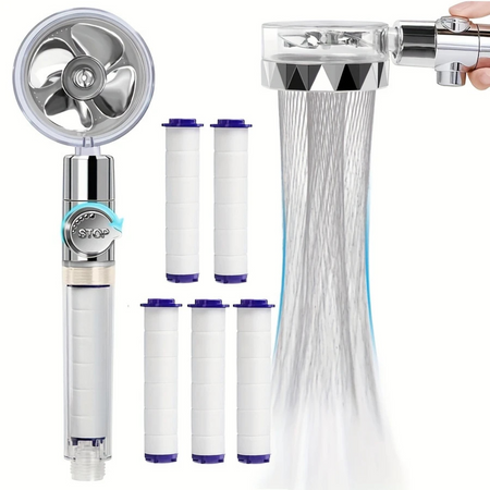 AquaPure - Pommeau de Douche à pression réglable avec 5 filtres inclus