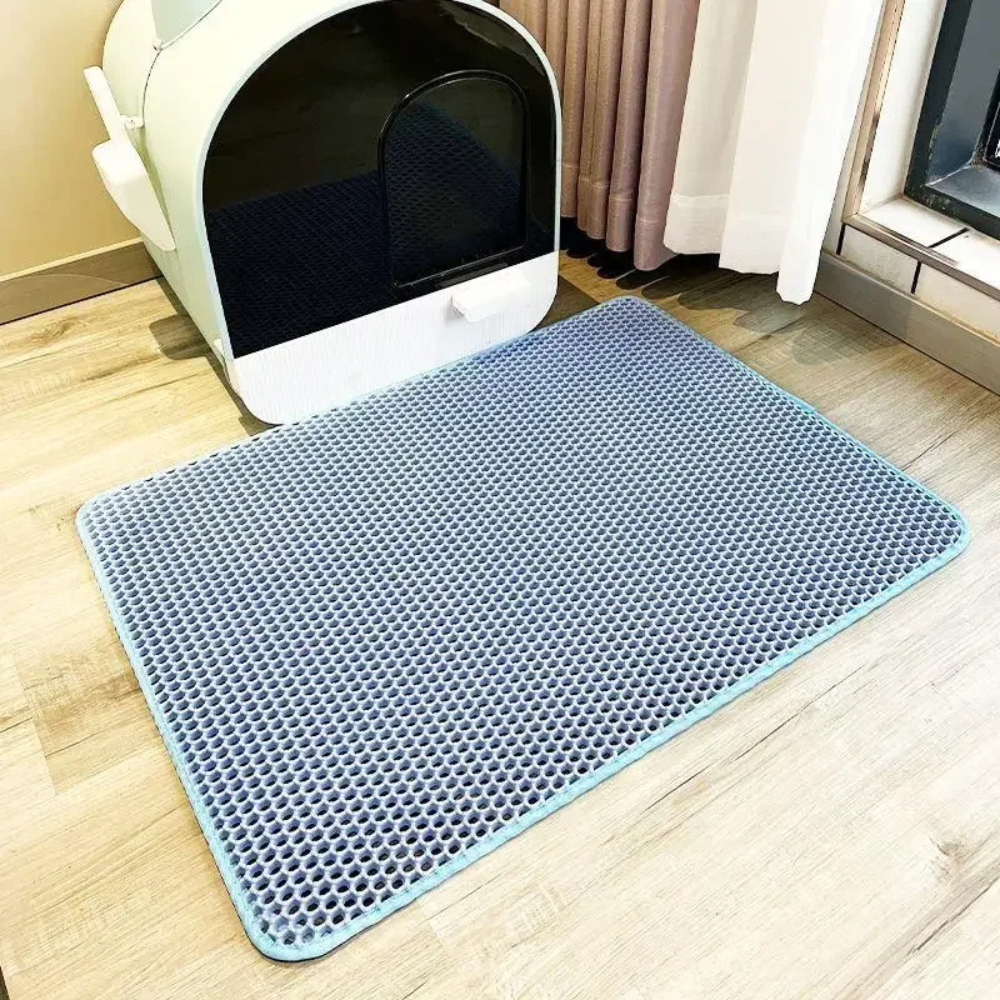 Tapis attrape-litière double couche pour chats