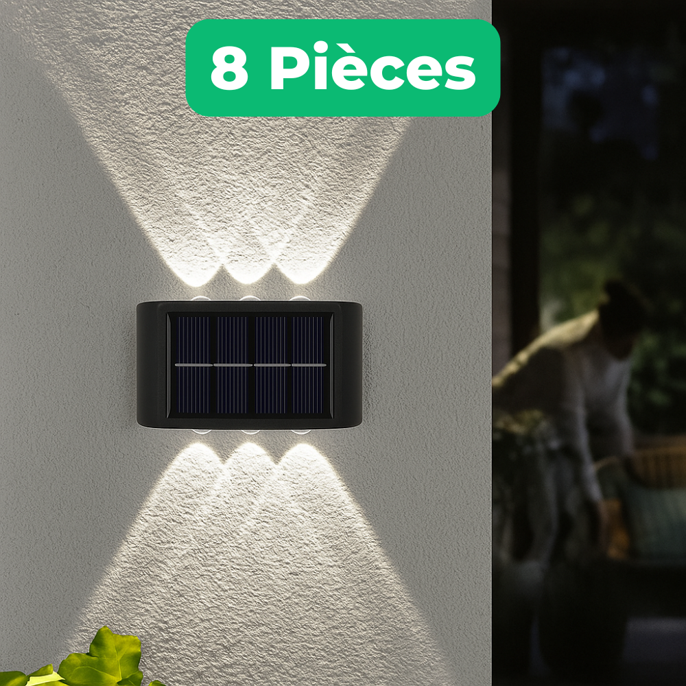 Lumix – Lot de 2 lampes solaires murales étanches pour extérieur