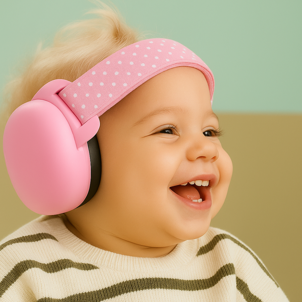 Baby Zen™ | Casque anti-bruit pour bébé | Protection auditive nourrisson | Bandeau élastique | Sommeil et voyage avion