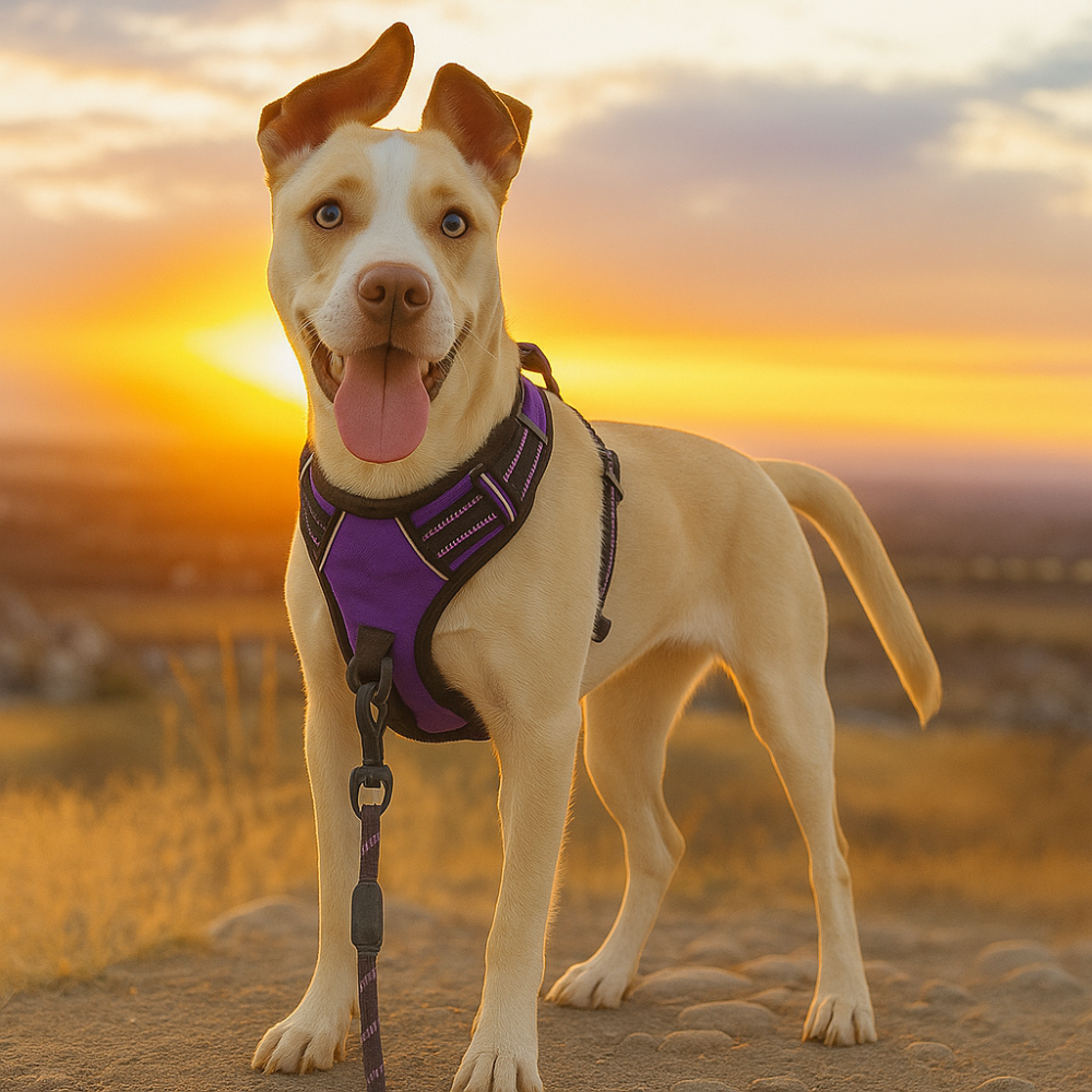 Harnais chien anti-traction réfléchissant avec poignée – Grand chien