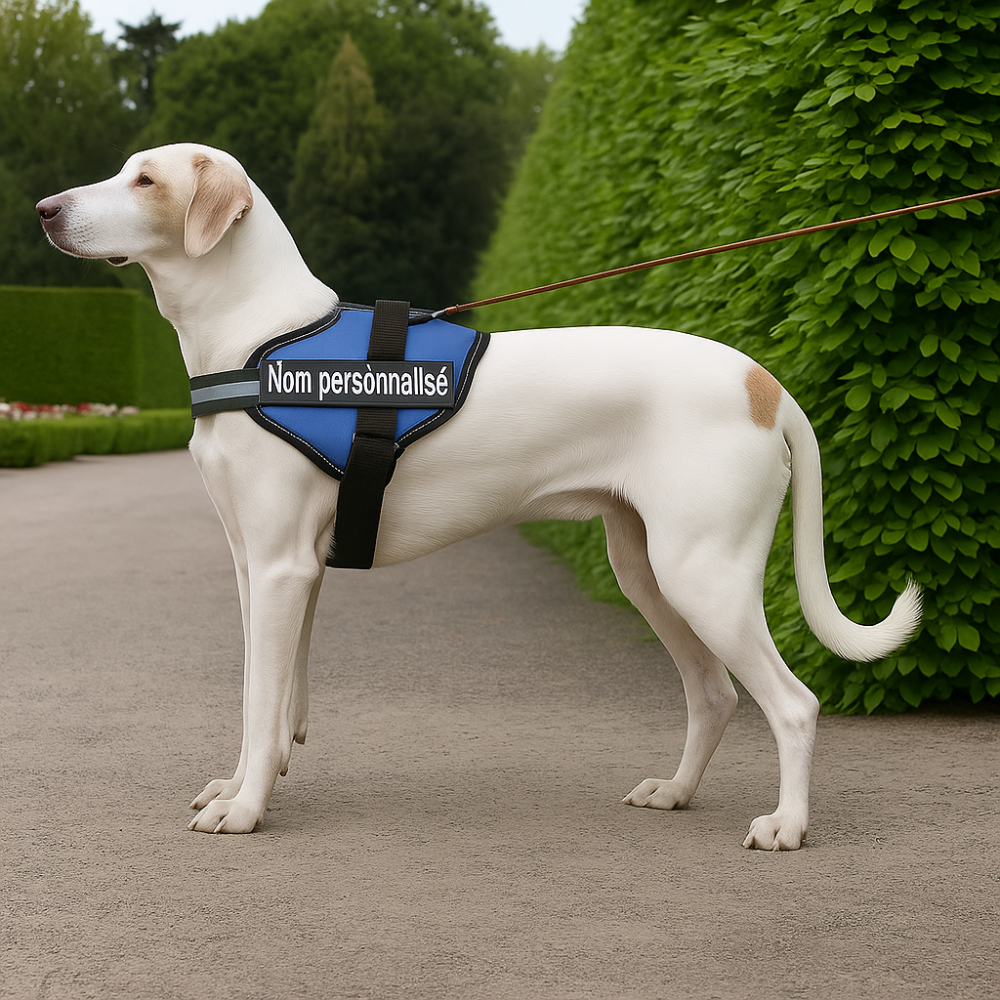Harnais chien nom personnalisé – réglable et anti-étranglement
