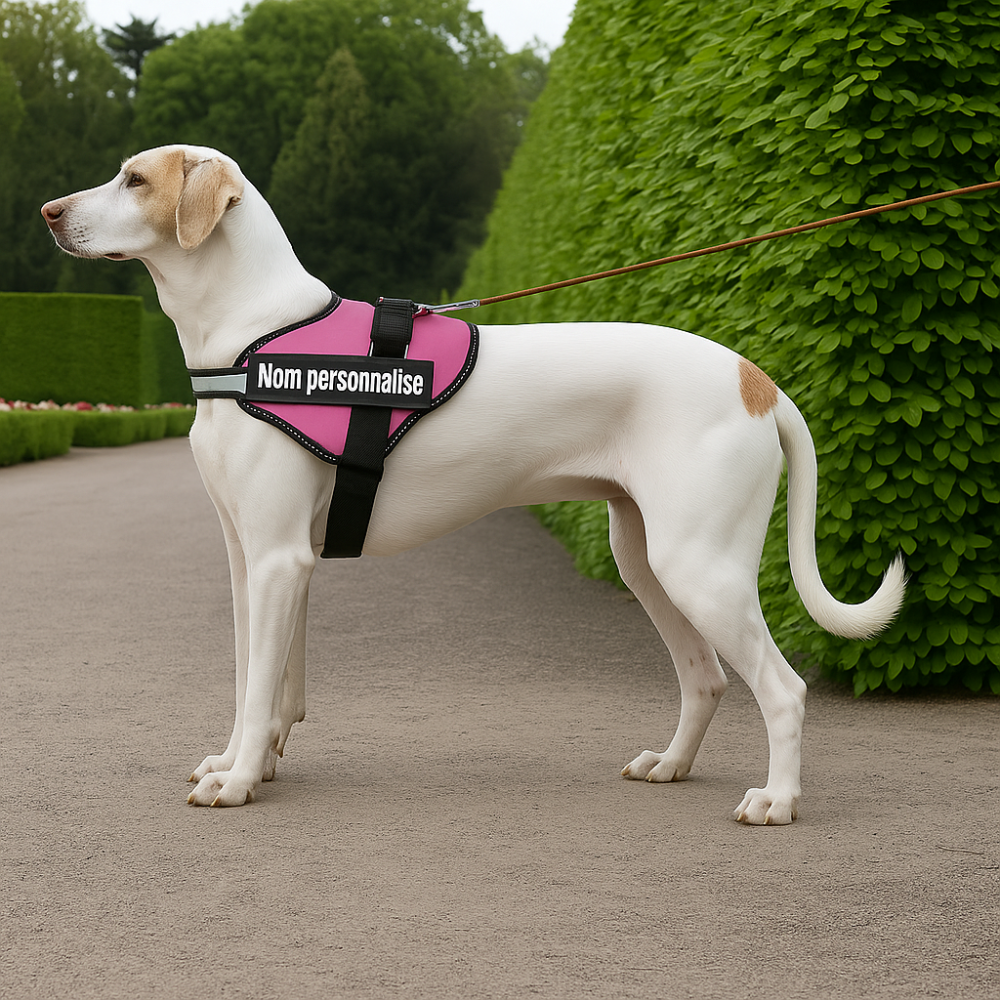 Harnais chien nom personnalisé – réglable et anti-étranglement