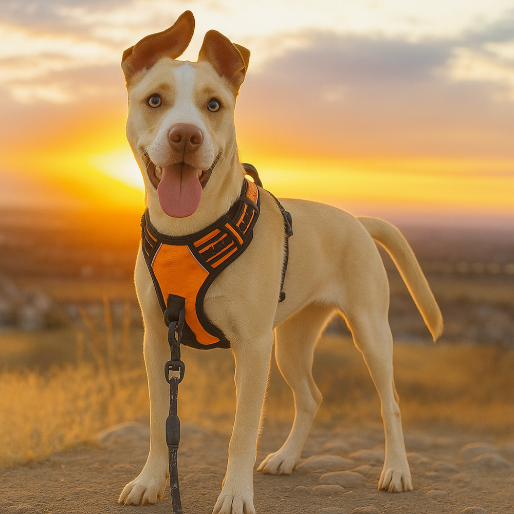Harnais chien anti-traction réfléchissant avec poignée – Grand chien