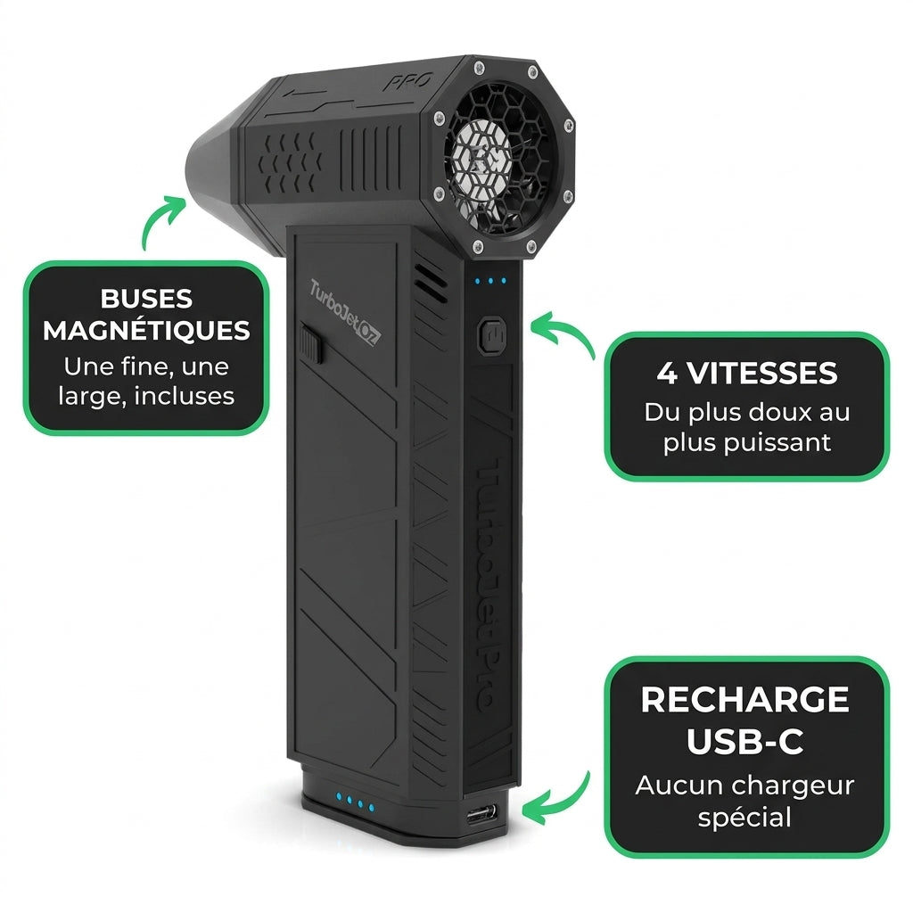 JetPro | Souffleur d’air comprimé sans fil, rechargeable USB-C