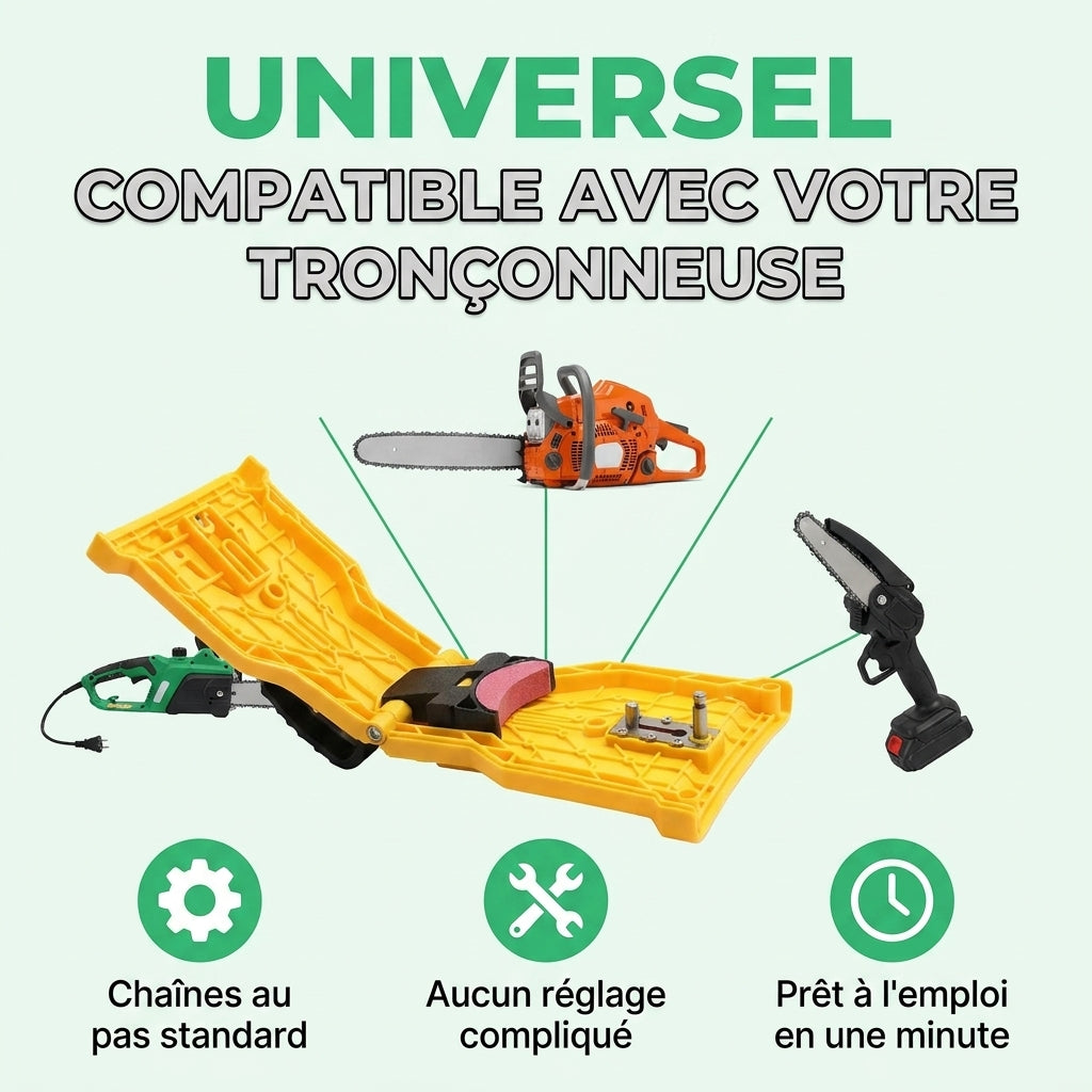 Affût’PRO Affûteur de Tronçonneuse Ultra-Rapide – Précision Instantanée pour Coupe Efficace
