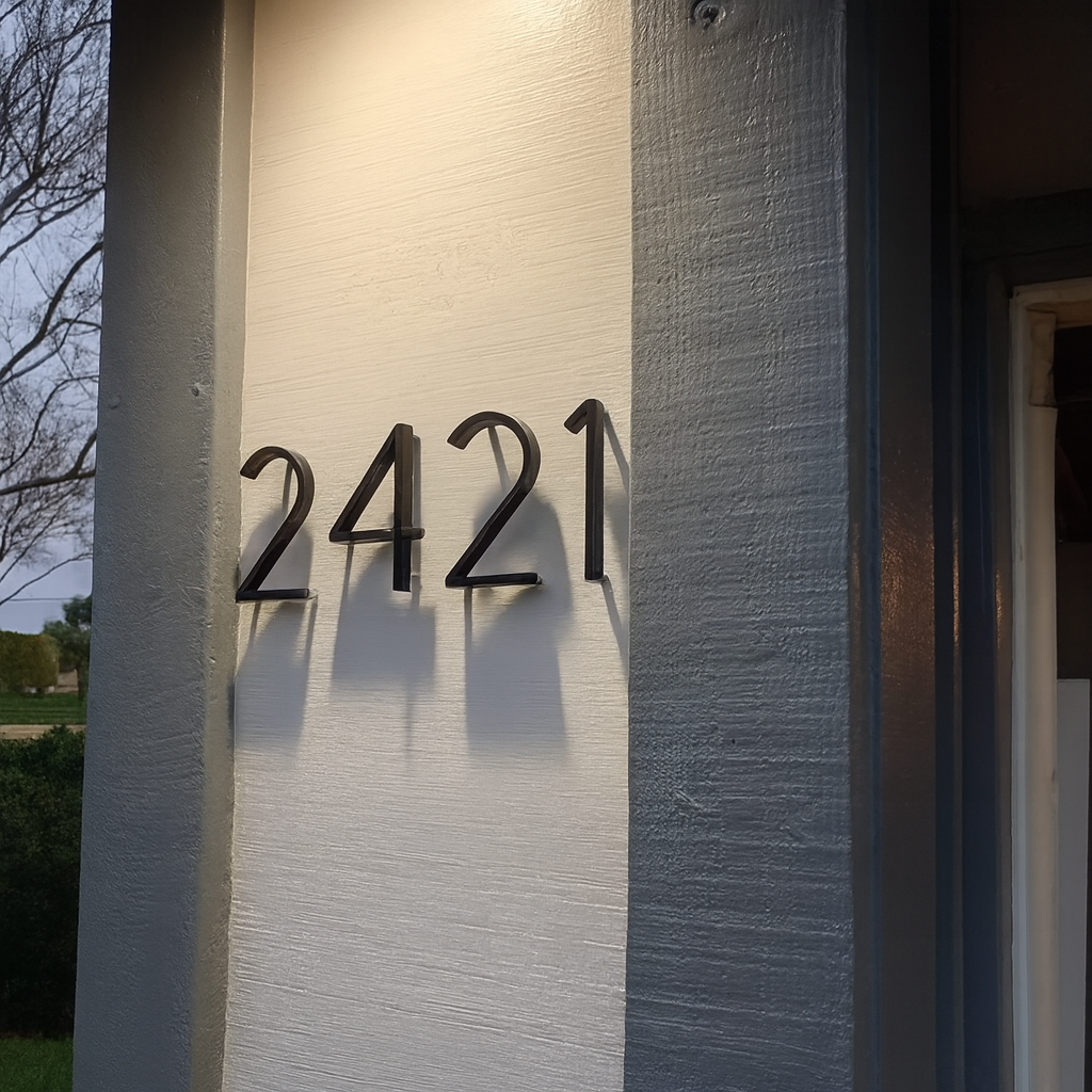 Plaque numéro maison à fixer en acier inoxydable - noir moderne extérieure