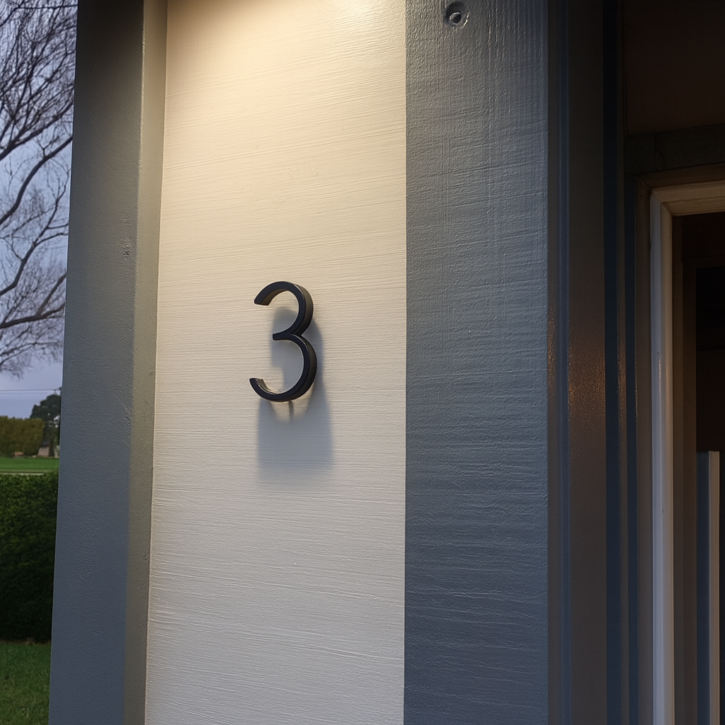 Plaque numéro maison à fixer en acier inoxydable - noir moderne extérieure