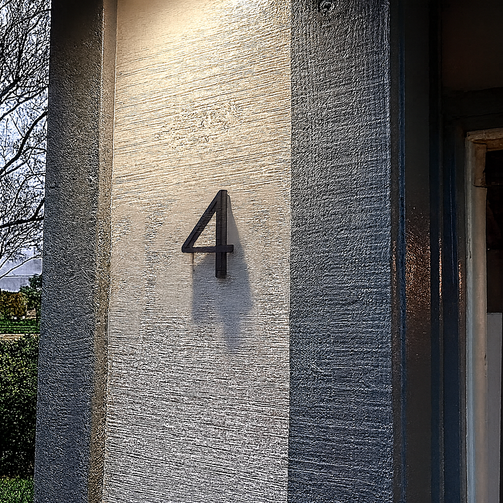 Plaque numéro maison à fixer en acier inoxydable - noir moderne extérieure