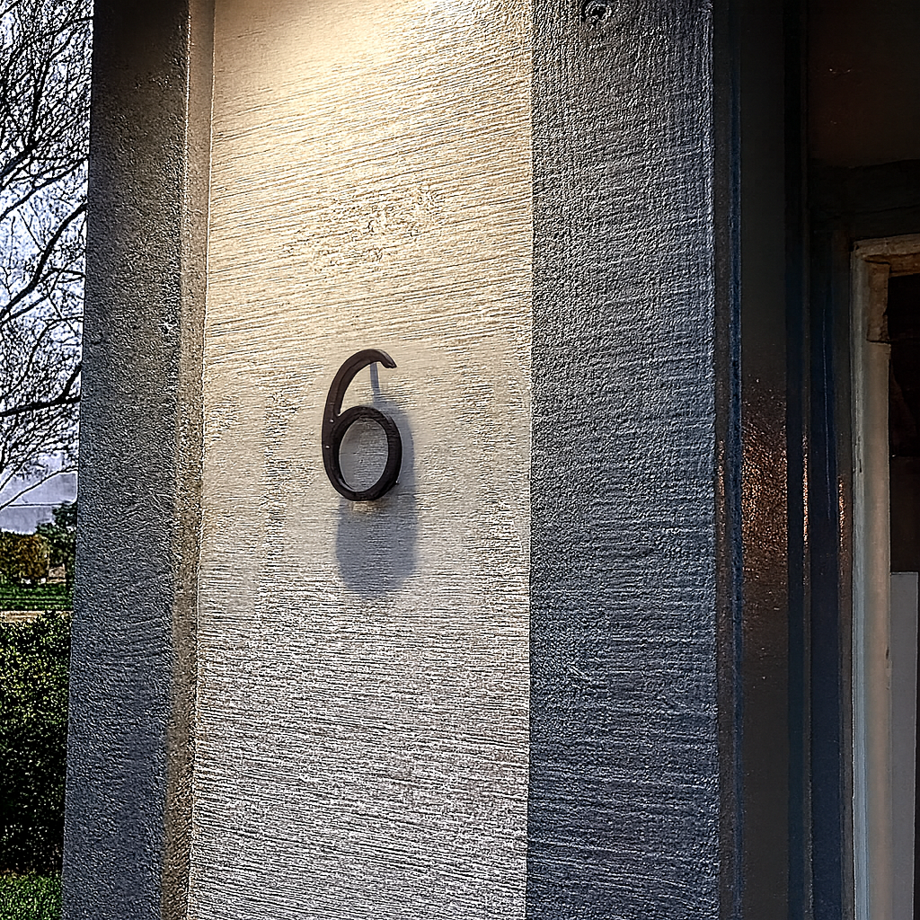 Plaque numéro maison à fixer en acier inoxydable - noir moderne extérieure