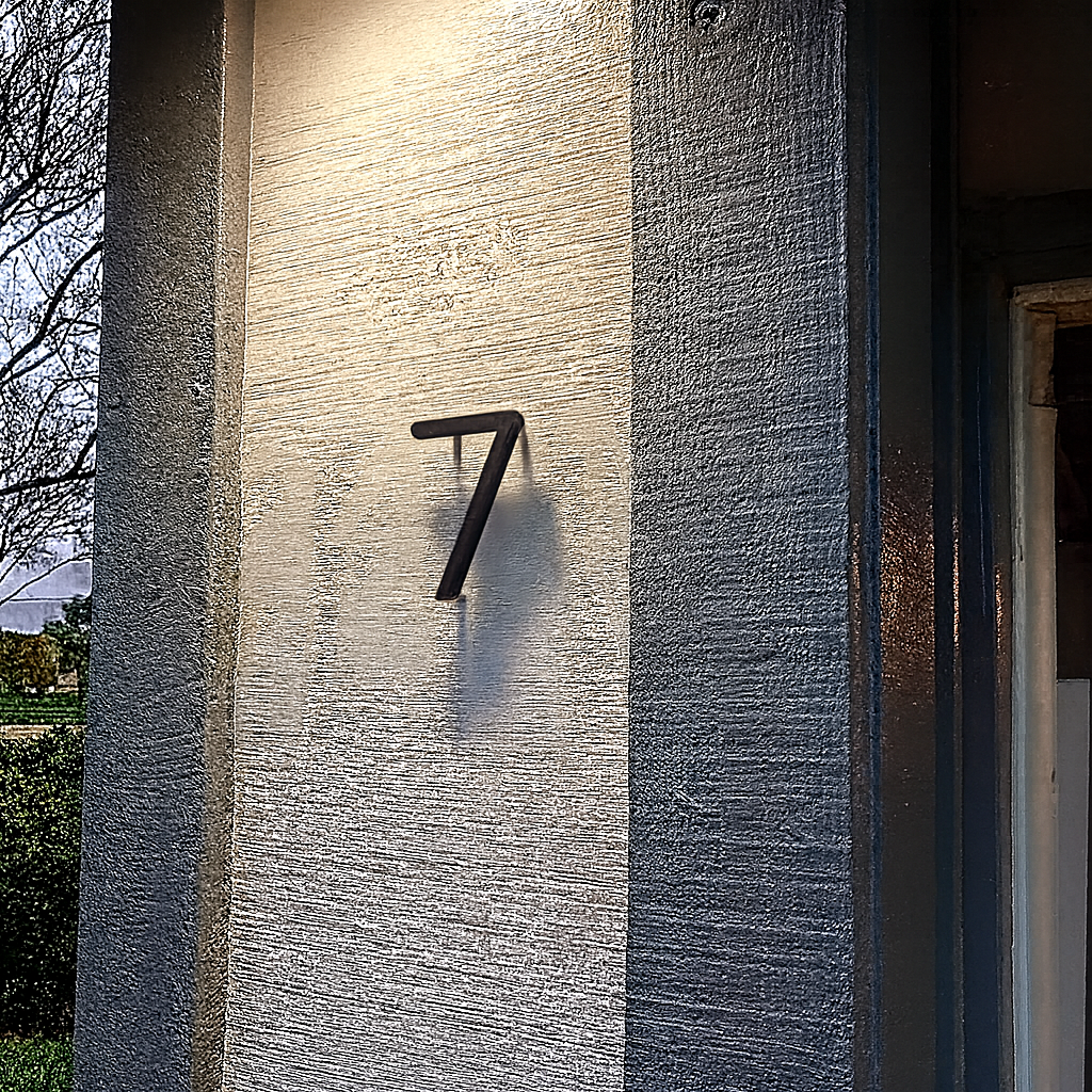 Plaque numéro maison à fixer en acier inoxydable - noir moderne extérieure