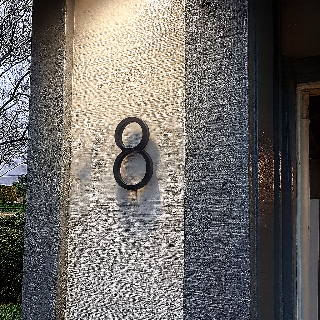 Plaque numéro maison à fixer en acier inoxydable - noir moderne extérieure