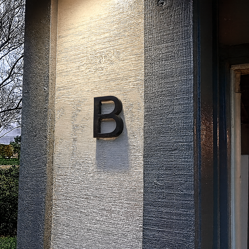 Plaque numéro maison à fixer en acier inoxydable - noir moderne extérieure