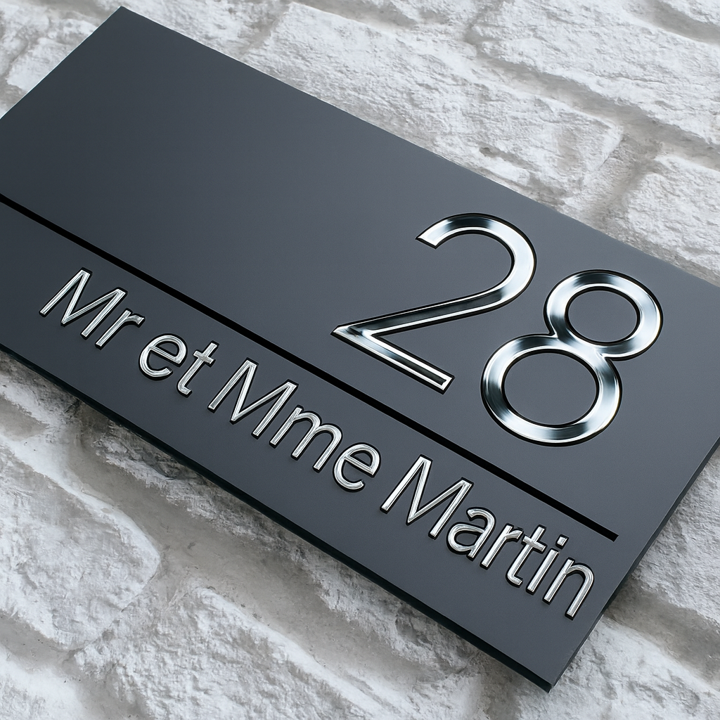 Plaque numéro maison personnalisable - auto adhésif moderne