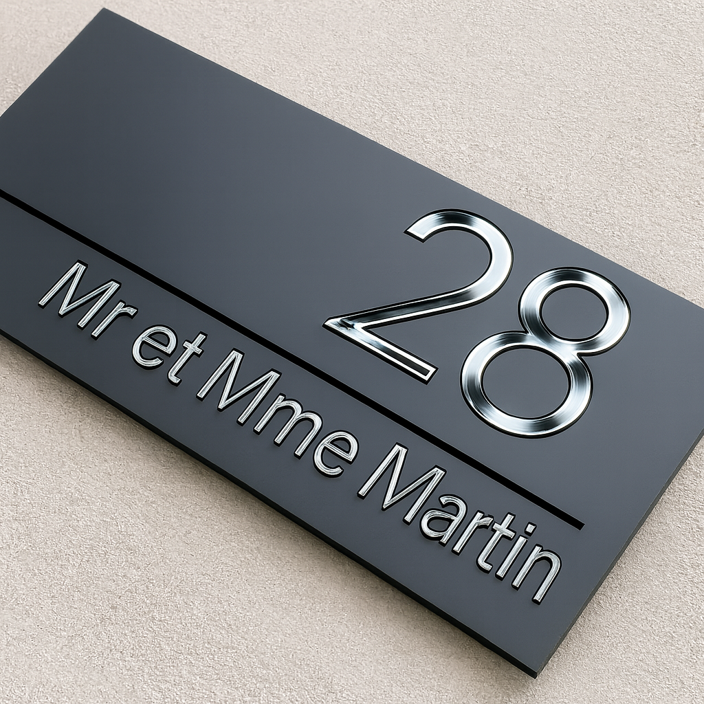 Plaque numéro maison personnalisable - auto adhésif moderne