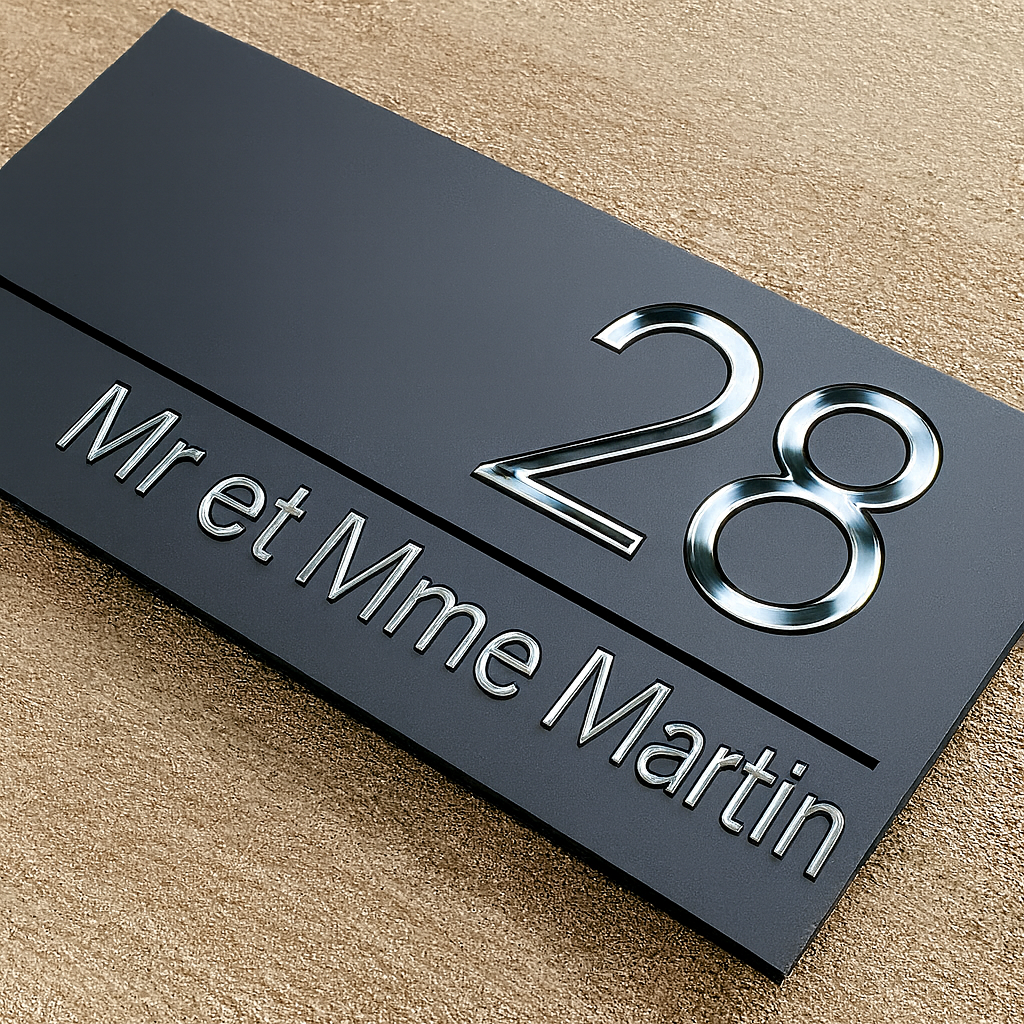 Plaque numéro maison personnalisable - auto adhésif moderne