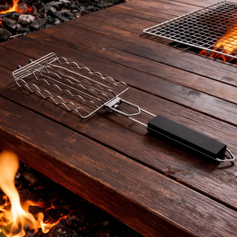 Grill’PRO | Panier à barbecue spécial saucisses en métal – Cuisson uniforme – Accessoire BBQ robuste