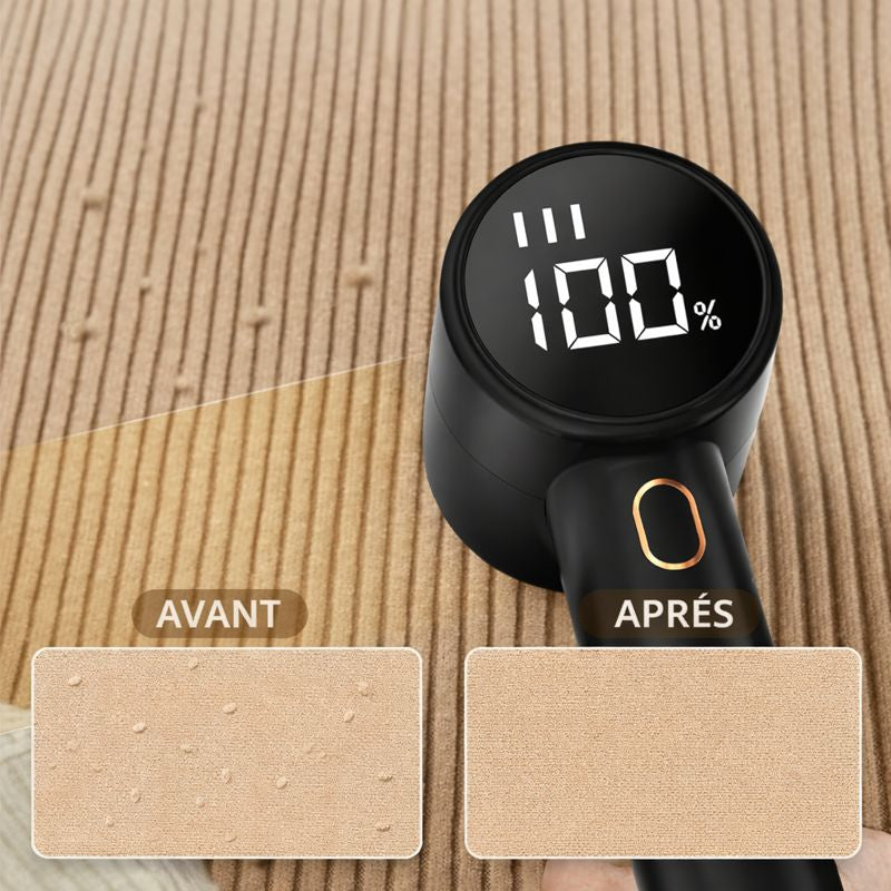 Rasoir anti peluche USB rechargeable avec affichage numérique – Portable, moteur puissant 3 vitesses