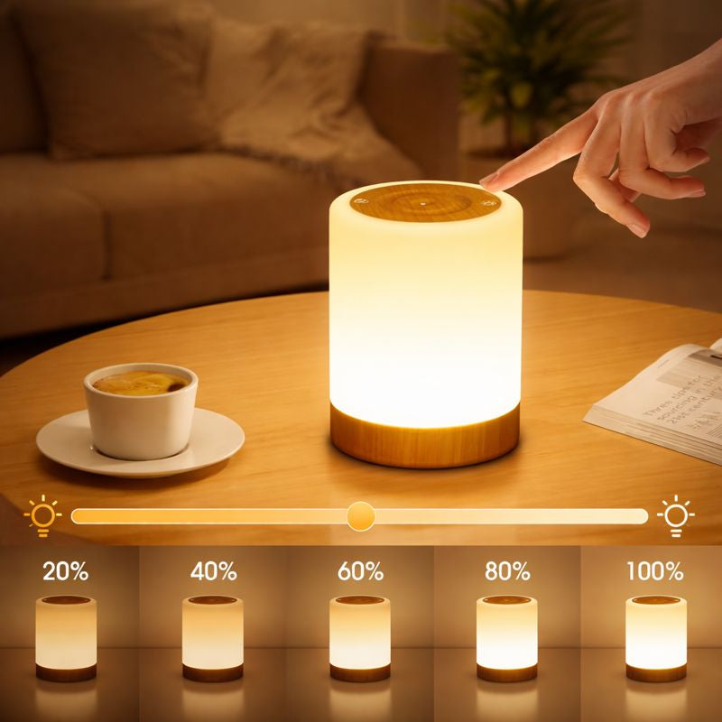 Lampe de chevet tactile à intensité réglable – 256 couleurs, rechargeable USB, lampe LED portable