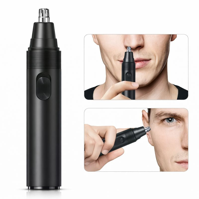 Tondeuse nez et oreilles à piles indolore en acier inoxydable