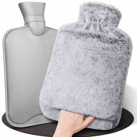 Bouillotte 2 L avec Housse & Poche Kangourou – Douce, Chaleur Longue Durée