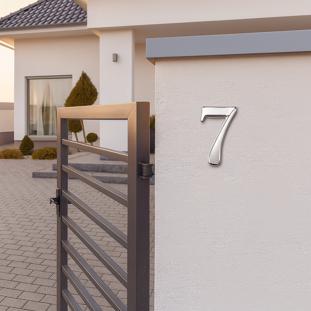 Plaque numéro maison auto adhésif – Numéro 3D pour porte et boîte aux lettres