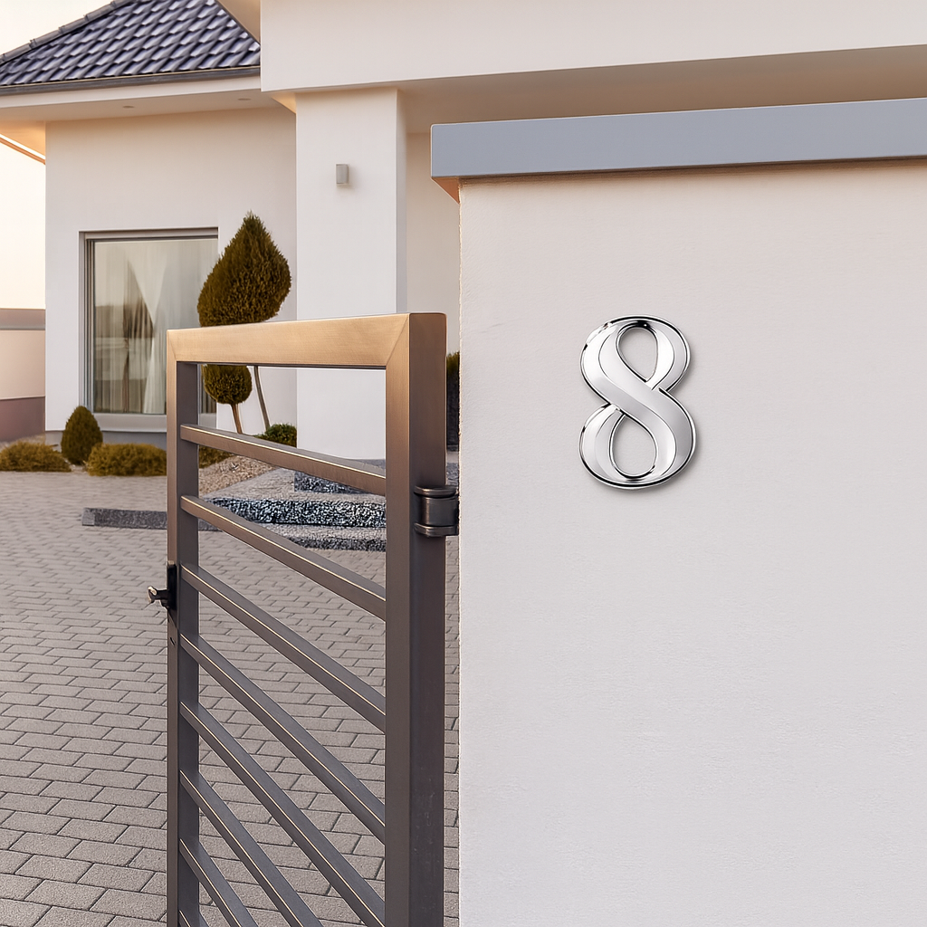 Plaque numéro maison auto adhésif – Numéro 3D pour porte et boîte aux lettres