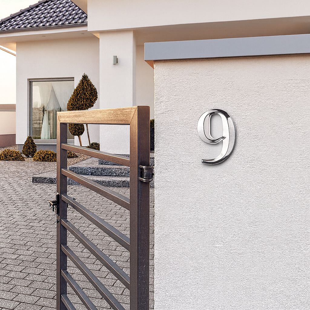 Plaque numéro maison auto adhésif – Numéro 3D pour porte et boîte aux lettres