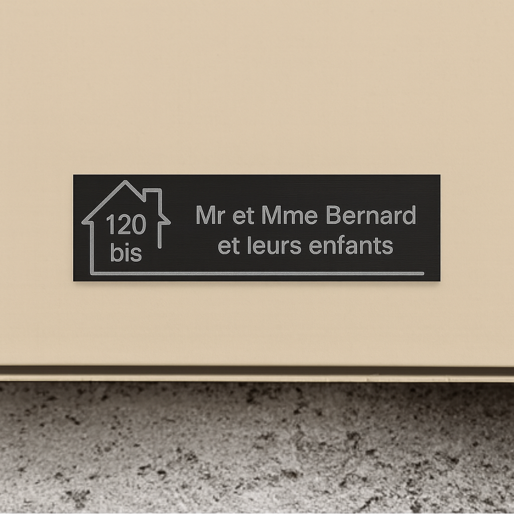Plaque boite aux lettres personnalisée | Gravure aluminium professionnelle durable