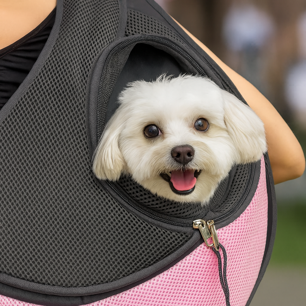 Sac bandoulière de transport pour petits animaux – Confort et sécurité en balade