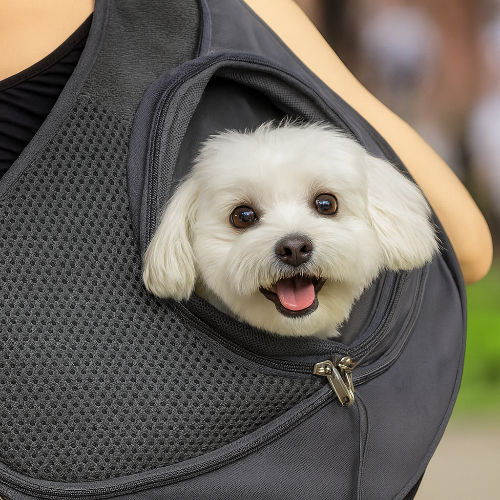Sac bandoulière de transport pour petits animaux – Confort et sécurité en balade