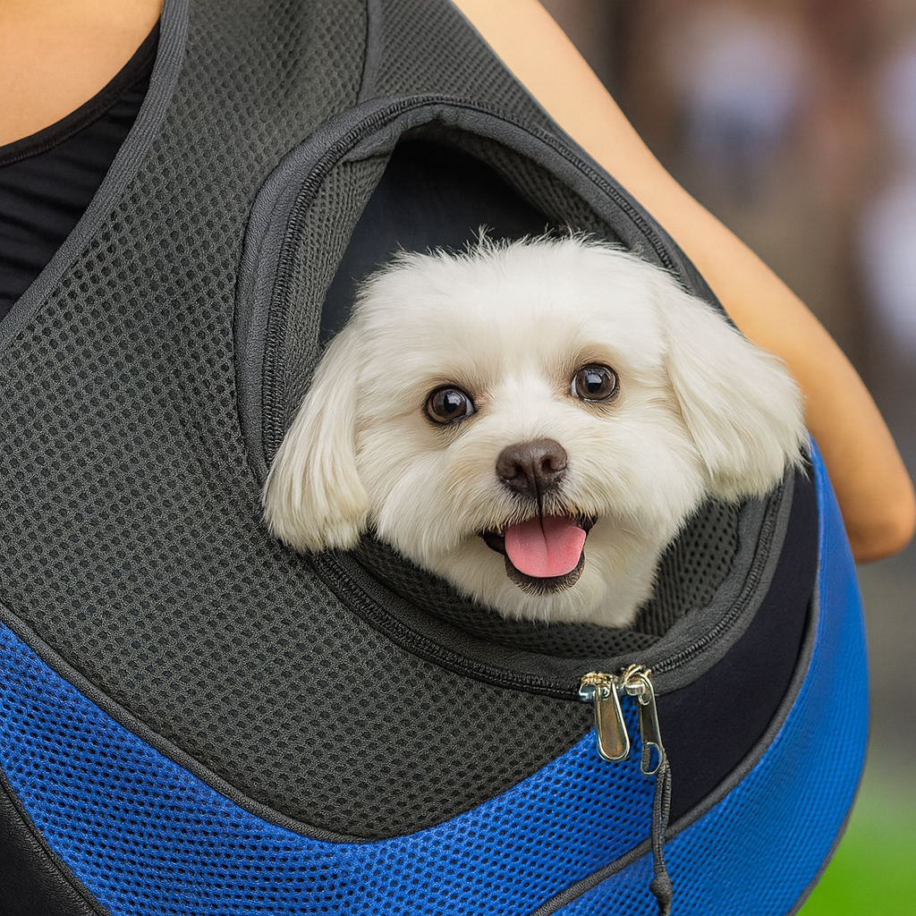 Sac bandoulière de transport pour petits animaux – Confort et sécurité en balade