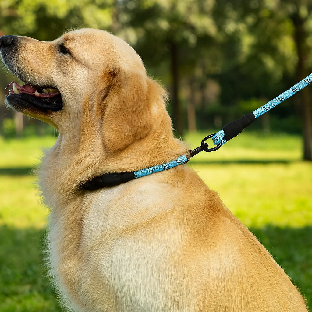 Laisse réfléchissante robuste pour chien – Poignée rembourrée, double traction, sécurité et confort