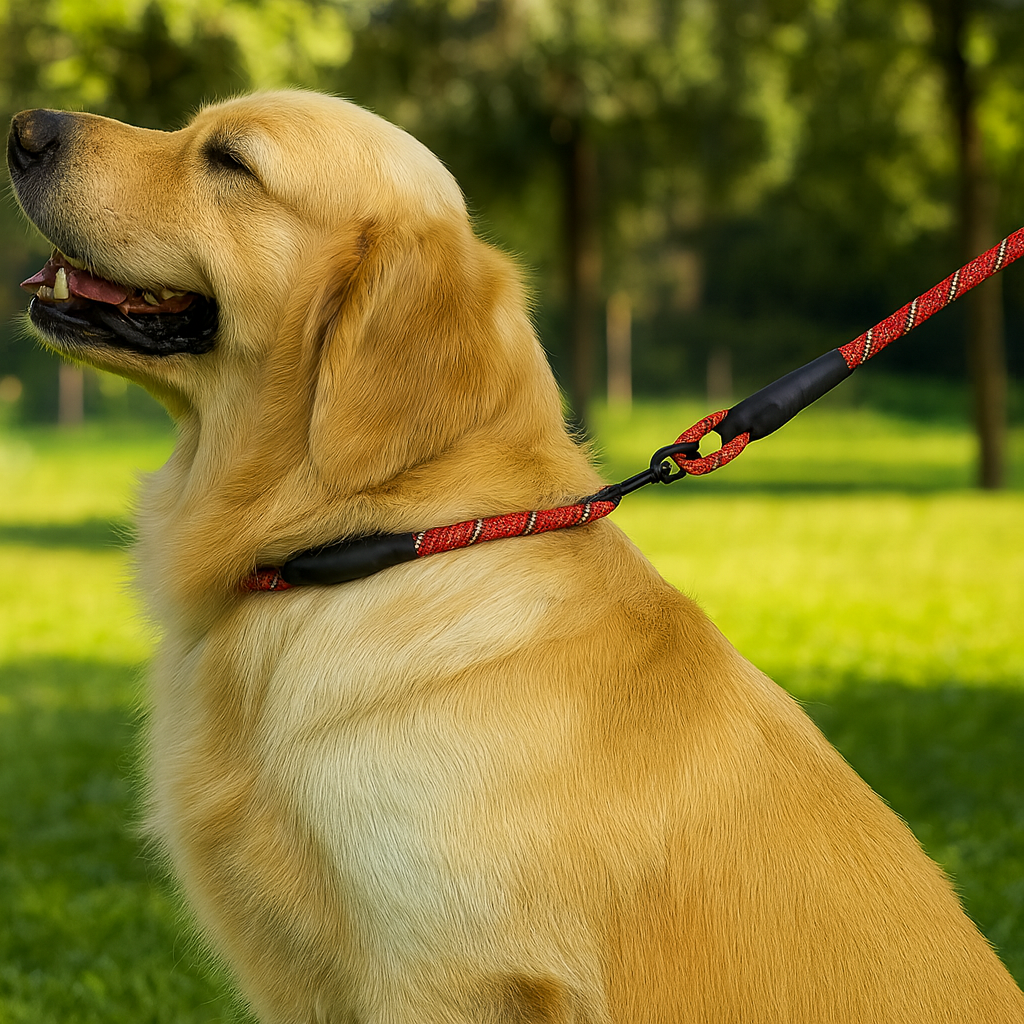 Laisse réfléchissante robuste pour chien – Poignée rembourrée, double traction, sécurité et confort