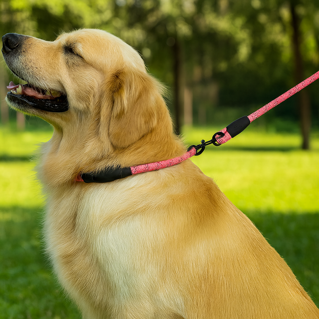 Laisse réfléchissante robuste pour chien – Poignée rembourrée, double traction, sécurité et confort