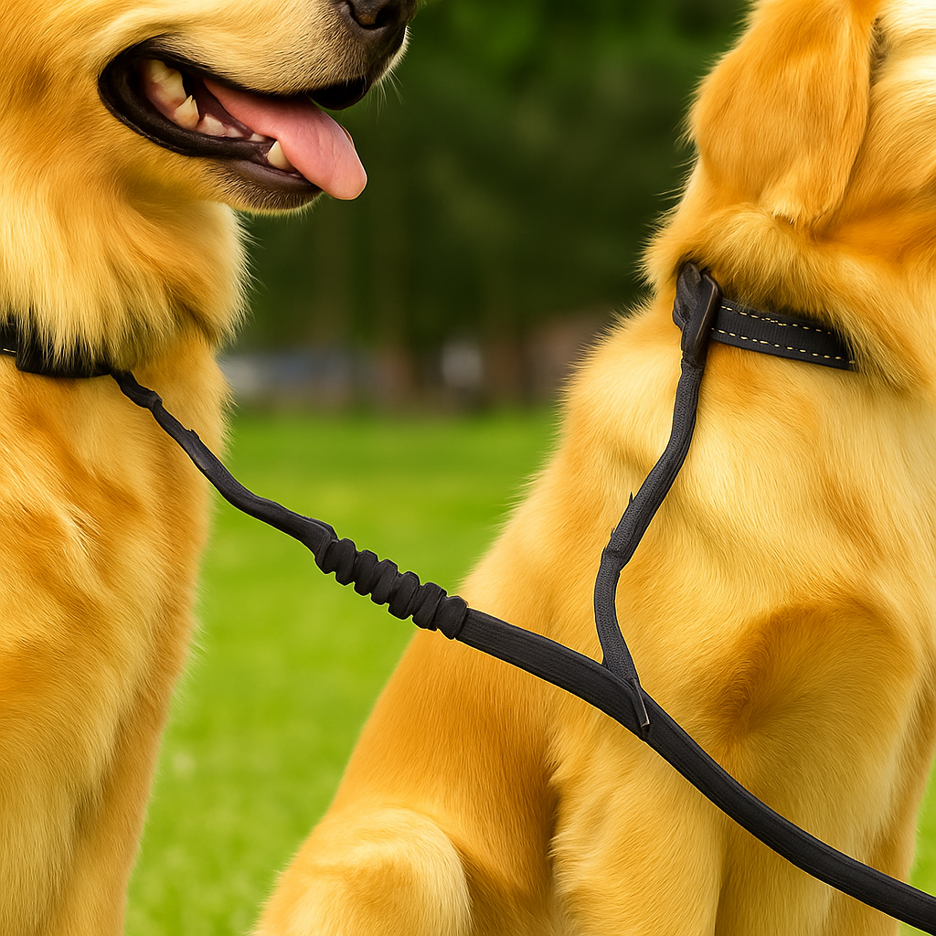 Laisse double pour chiens – Anti-enchevêtrement 360°, réglable et réfléchissante