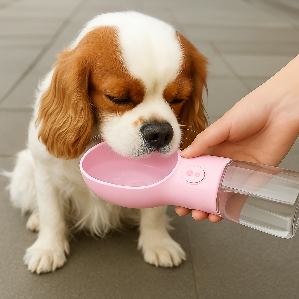 Gourde de voyage avec bol intégré pour chien – Hydratation pratique en extérieur
