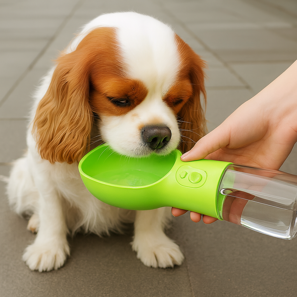 Gourde de voyage avec bol intégré pour chien – Hydratation pratique en extérieur